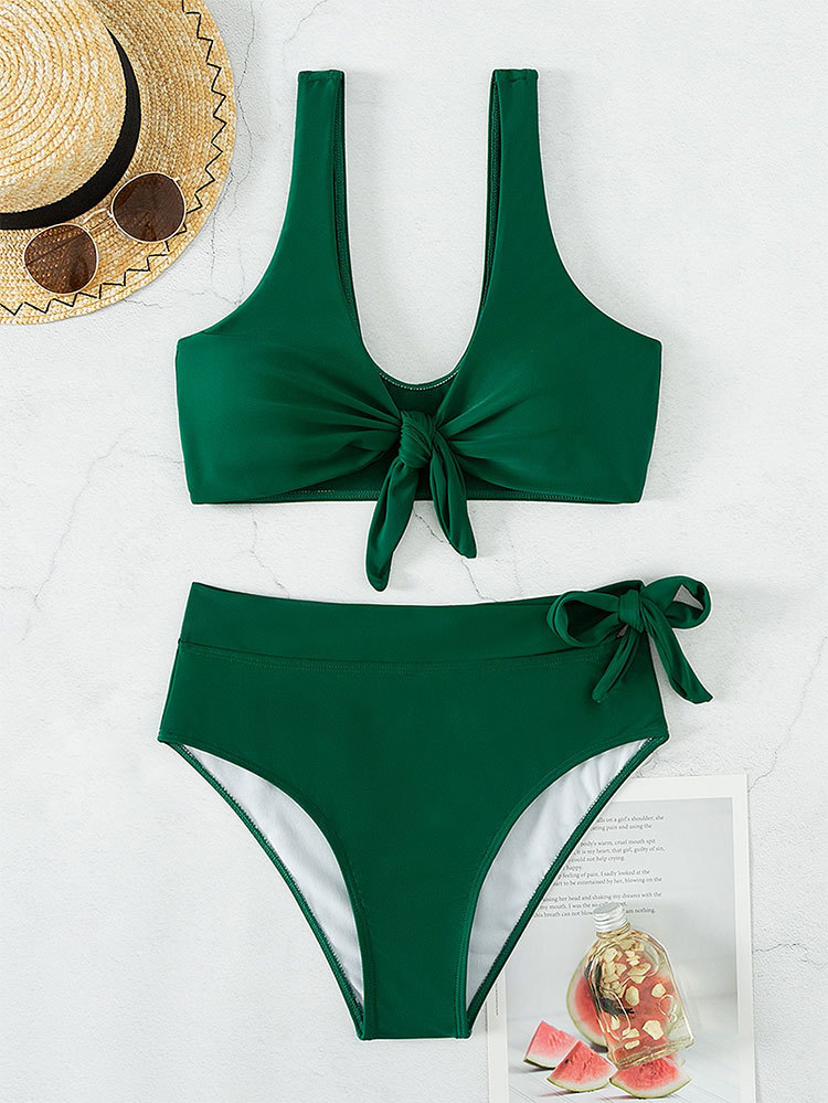 2024 Amazon New Lace-up Hot Spring Bikini Sexy High Waist Triangle Swimsuit Beach Bikini Women