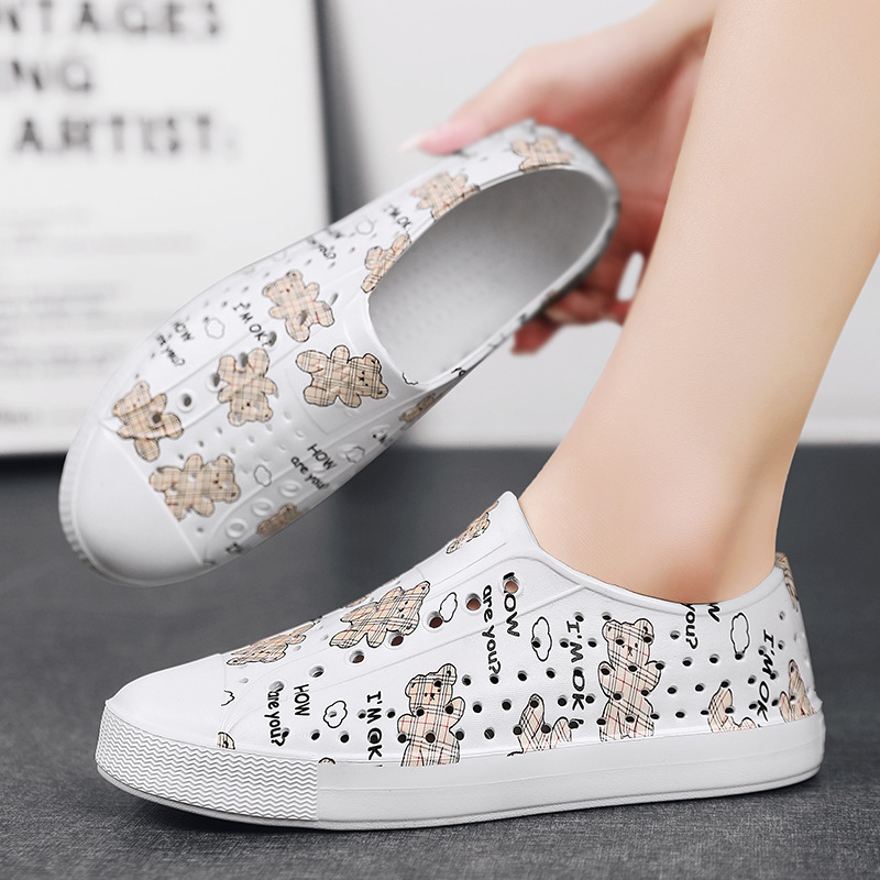 New LUCHI Hole Shoes Casual Couple's Beach Vacation Wading Sandals Soft Bottom Outer Wear Shoes