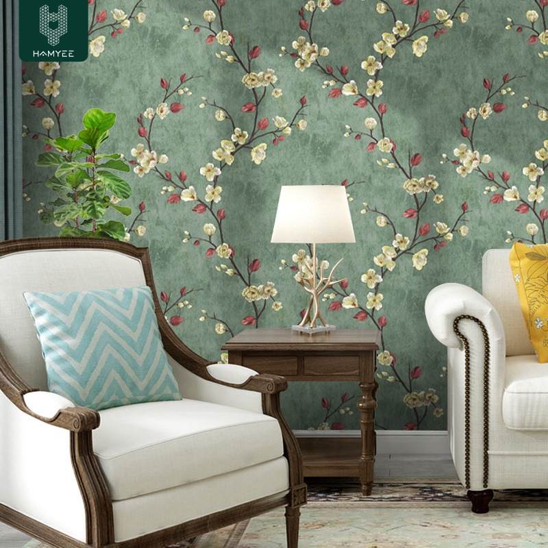 Dormitory Wallpaper TV Wall Decoration Self-sticking New Chinese Style Wallpaper Household Wall Cloth Cabinet Refurbished Wall Cloth Self-adhesive Thickened Wall Cloth