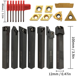 7-Piece Set of 12mm, 7-Piece Tool Rods, 7-Piece Blades