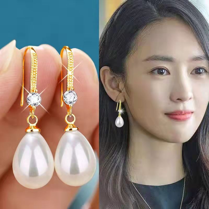 Wish Jewelry Amazon ティアドロップ ペンダント オーバル パール イヤリング ブライダル イヤリング ファッション アクセサリー/イヤリング|undefined