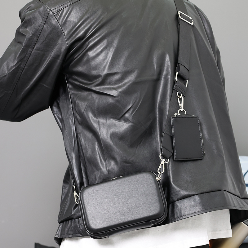 2022 New Korean Style Men's Box Bag Korean Brand Crossbody Bag Fashionable Personalized Trendy Small Square Bag Casual Shoulder Bag
