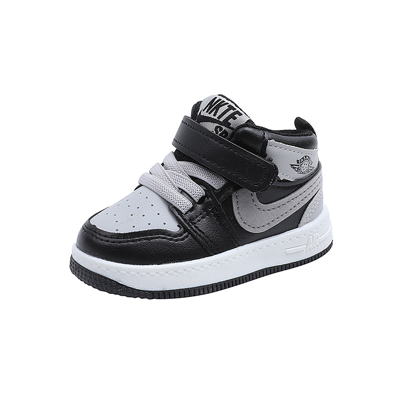 Boys' mid-top sneaker 2022 Spring and Autumn new children's shadow gray single-layer shoes children's baby board shoes girls' shoes