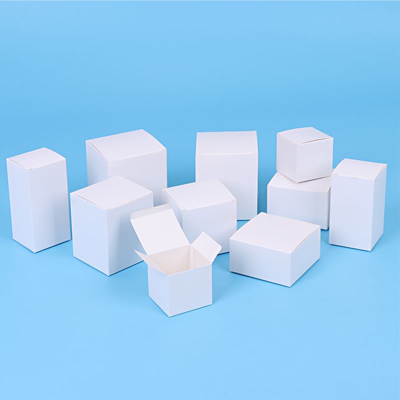 Spot small white box cosmetic packaging box blind box empty box folding white cardboard box small batch color box customization