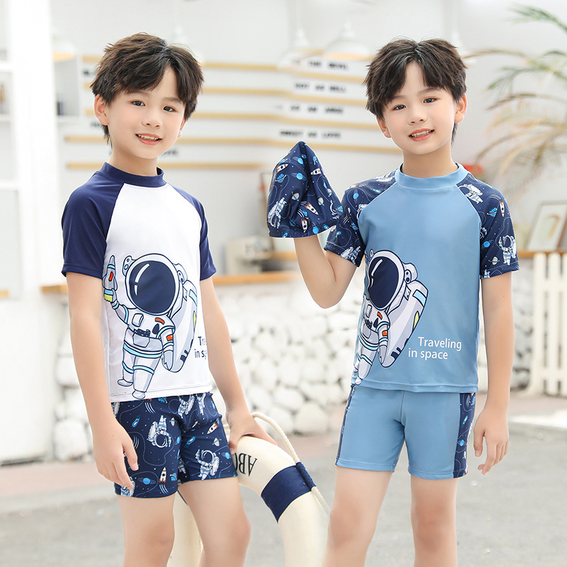 New children's swimwear boys and girls summer sunscreen big children's swimwear boys and babies children split swimwear wholesale