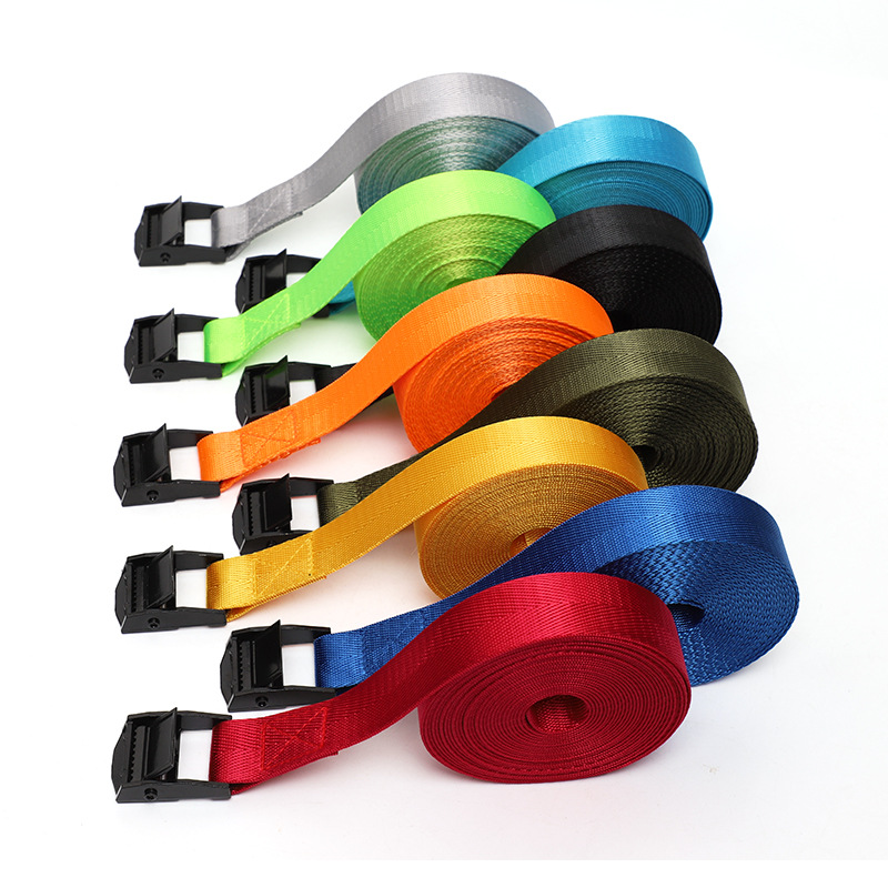 Factory cargo binding belt press buckle binding belt zinc alloy car fixing belt fine pit webbing herringbone nylon webbing