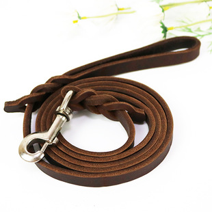 Jin Jia Pet Head layer cowhide dog leash dog leash pet leash German Shepherd greyhound dog chain wholesale