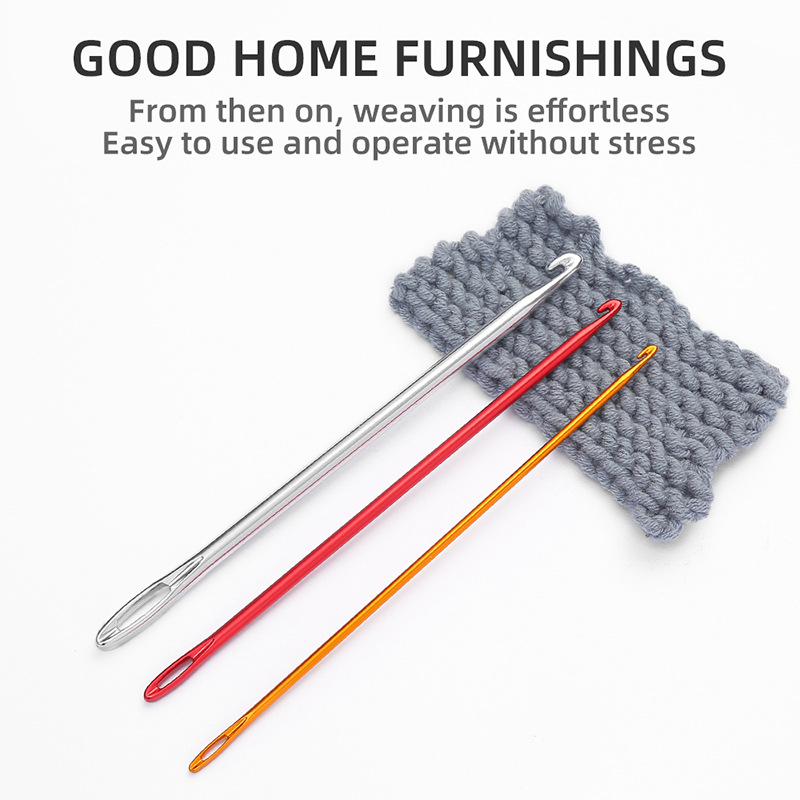 Factory direct single head aluminum crochet Afghanistan crochet with hole hand knitting diy tool metal sweater needle