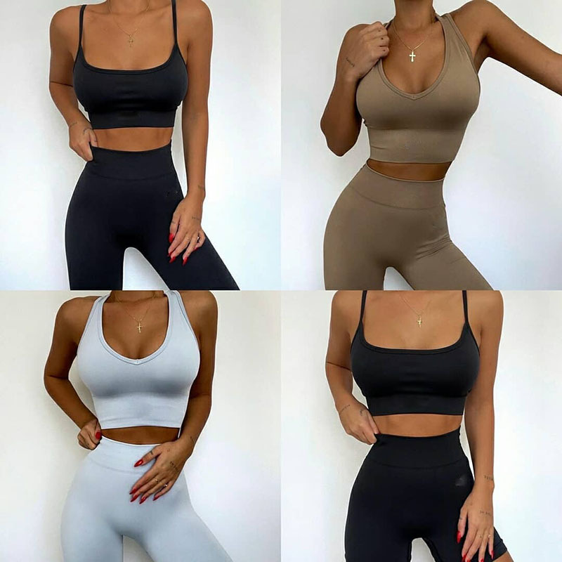 2023 New European and American Foreign Trade Sports Running Explosions Fitness Pants Yoga Suit High Waist Seamless Yoga Suit for Women