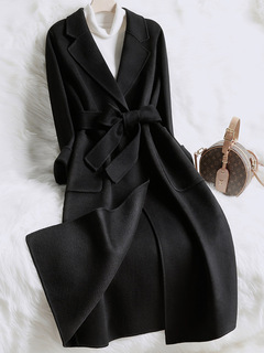 Double-sided Cashmere Coat Women's Mid-length 2023 New Off-white Elegant Slim-fit Autumn and Winter Woolen Coat Women's Autumn