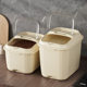 Square rice bucket with lid transparent visual kitchen storage bucket large capacity sealed pet grain bucket insect-proof moisture-proof