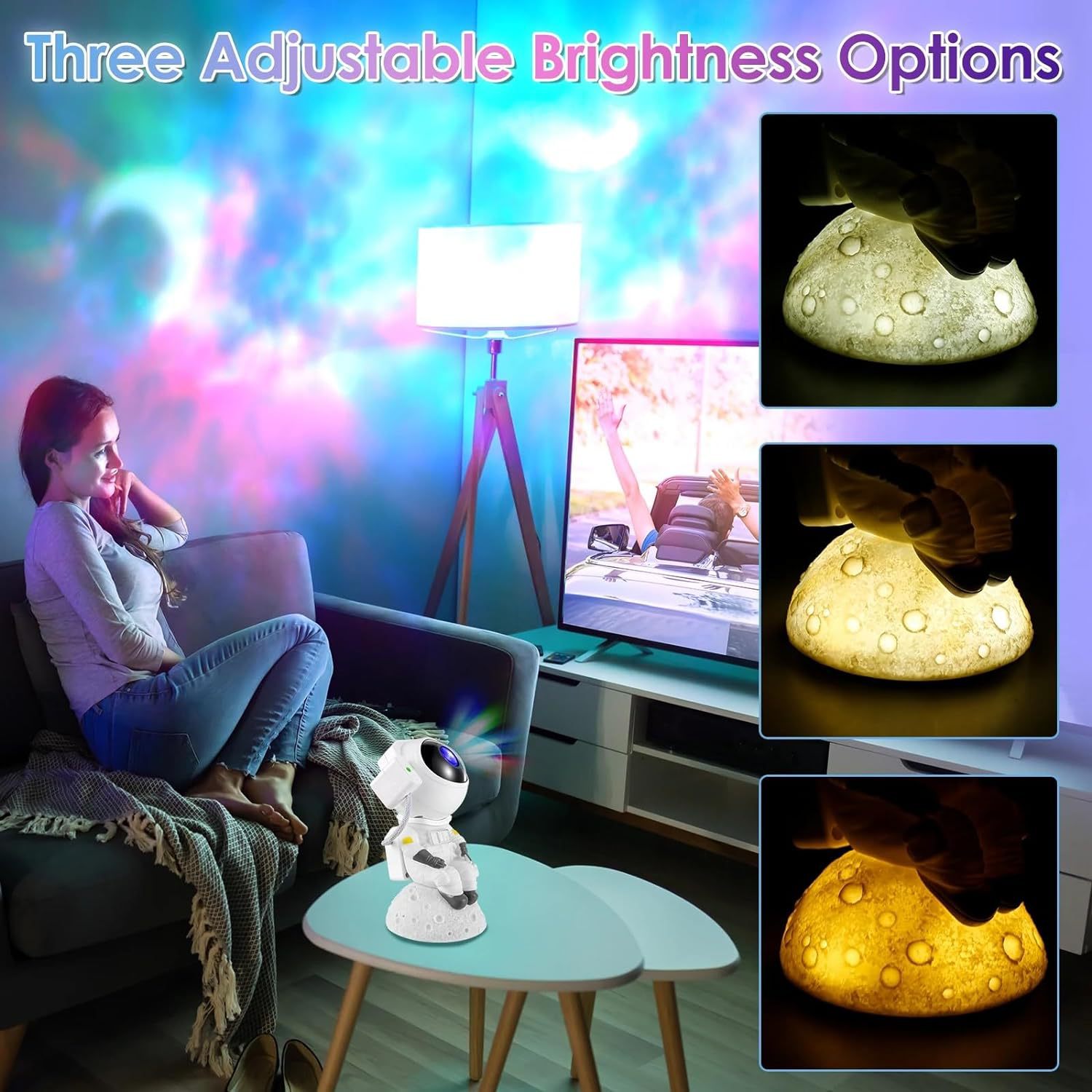 LIXINCORDA new mini astronaut star light colorful projection lamp starry atmosphere night light