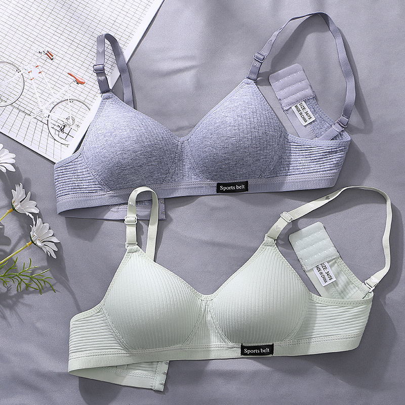 Girl's underwear development period junior high school student bra push up wireless Cup thin push up bra cup