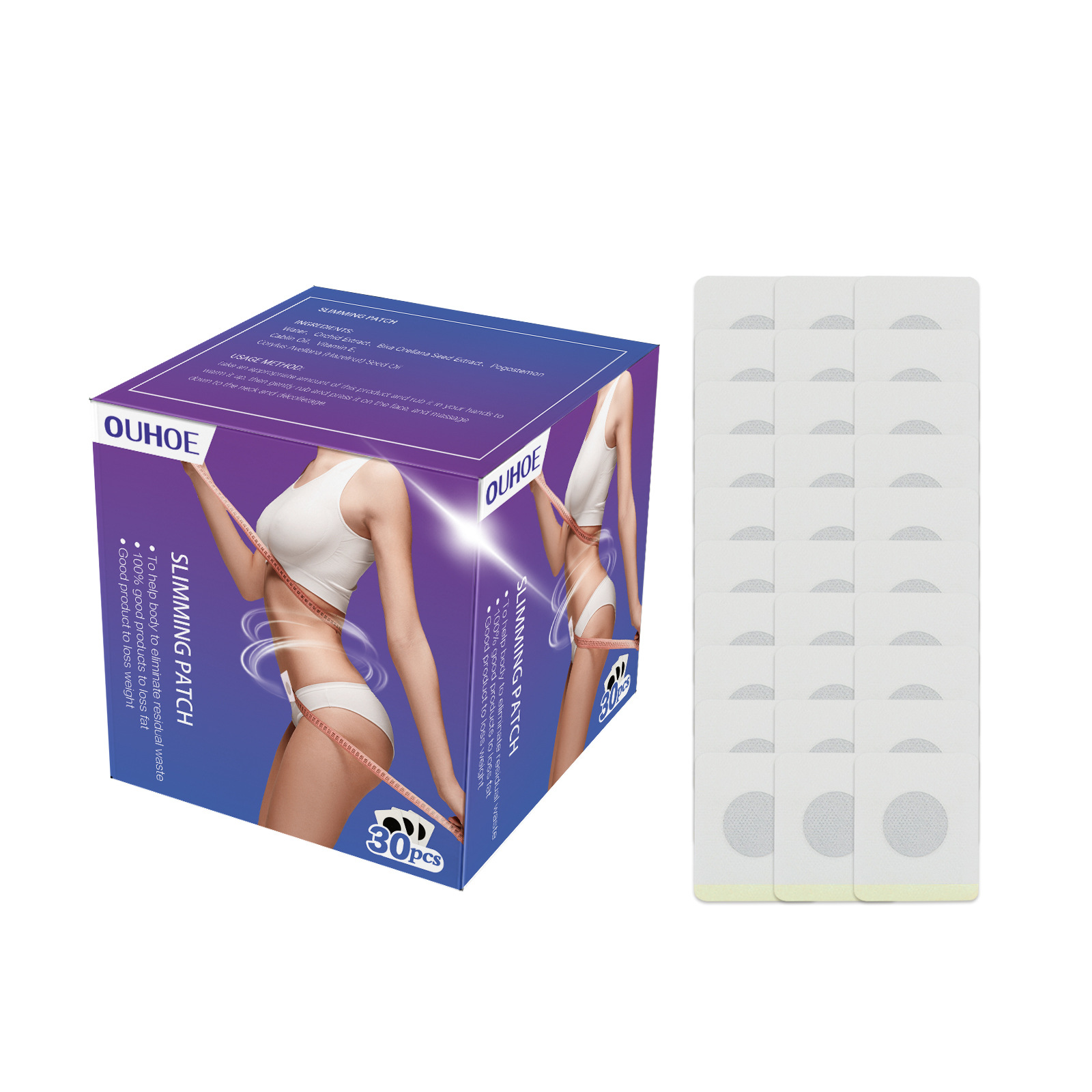 Uhoe Herbal Slimming Belly Button Sticker Shaping Body Beauty Big Belly Thigh Muscle Lazy Tightening Body Sticker
