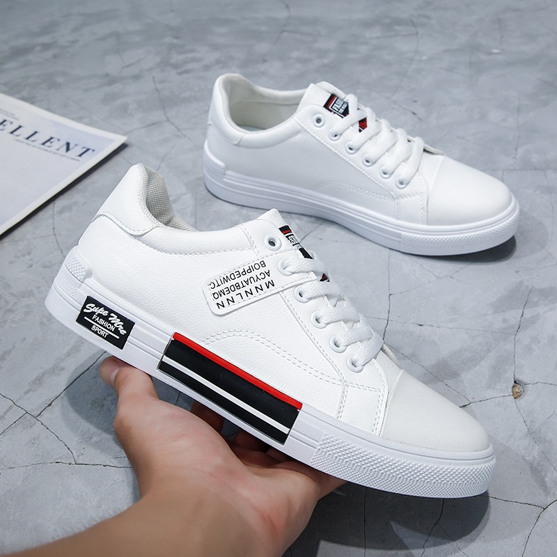 2022 spring new men's low-top white shoes leather shoes board shoes fashion trendy student shoes men's shoes TikTok fast hand