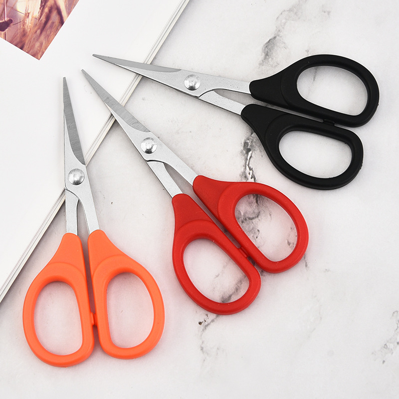 Factory Handmade Scissors Office Scissors Student Stationery Paper Cutting Knife Household Stainless Steel Scissors Children's Handmade Scissors