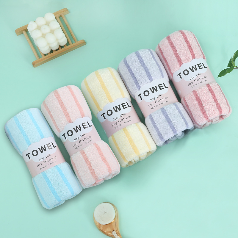 Towel coral fleece warp knitted towel than absorbent welfare gift printed LOGO face microfiber cross-border large bath towel