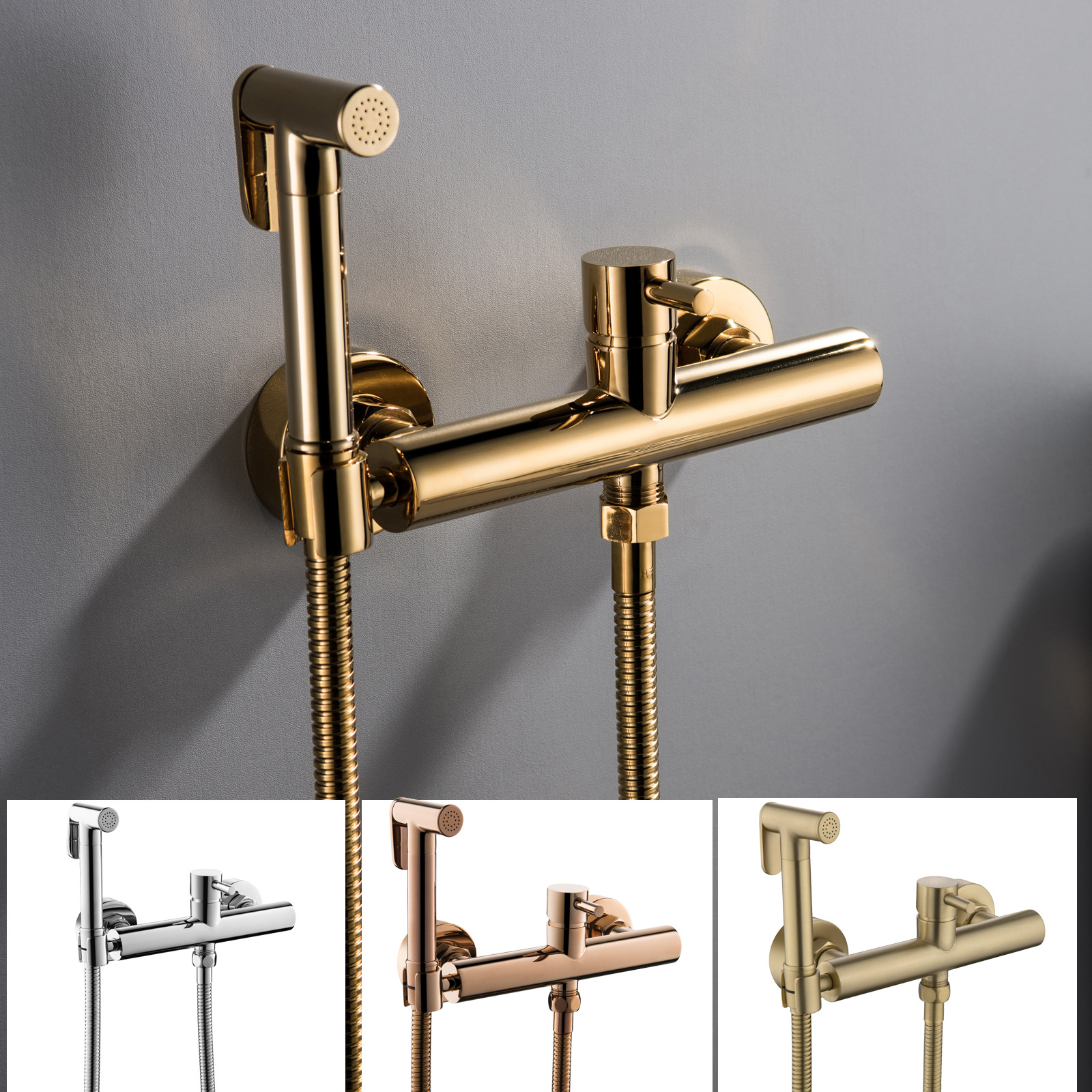 HIDEEP Titanium Cold and Hot Set Toilet Companion Women's Wash Sprayer Faucet Batch Modern Simple Style