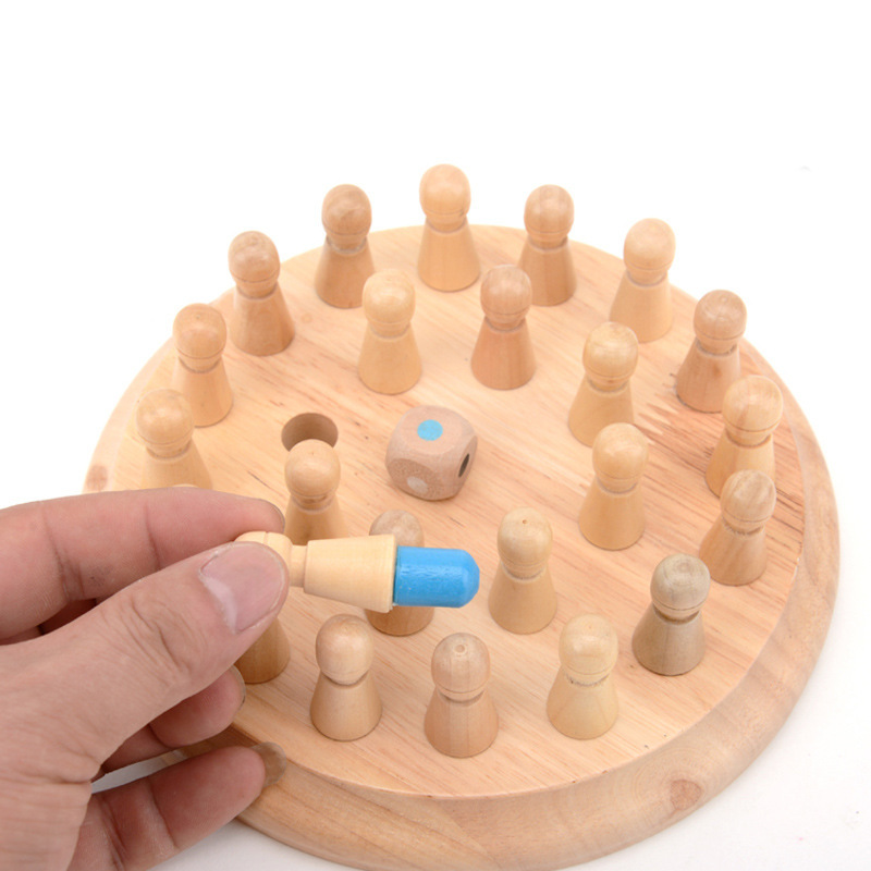 Children's wooden intelligence desktop game chess color memory chess pieces baby memory development training parent-child toys