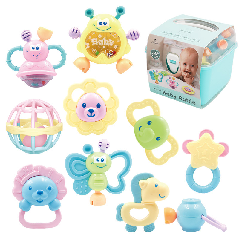 Cross-border Hot Selling Baby Rattle Toy Set 0-1 Year Old Newborn Baby Can Bite Teeth Grasp Hand Rattle