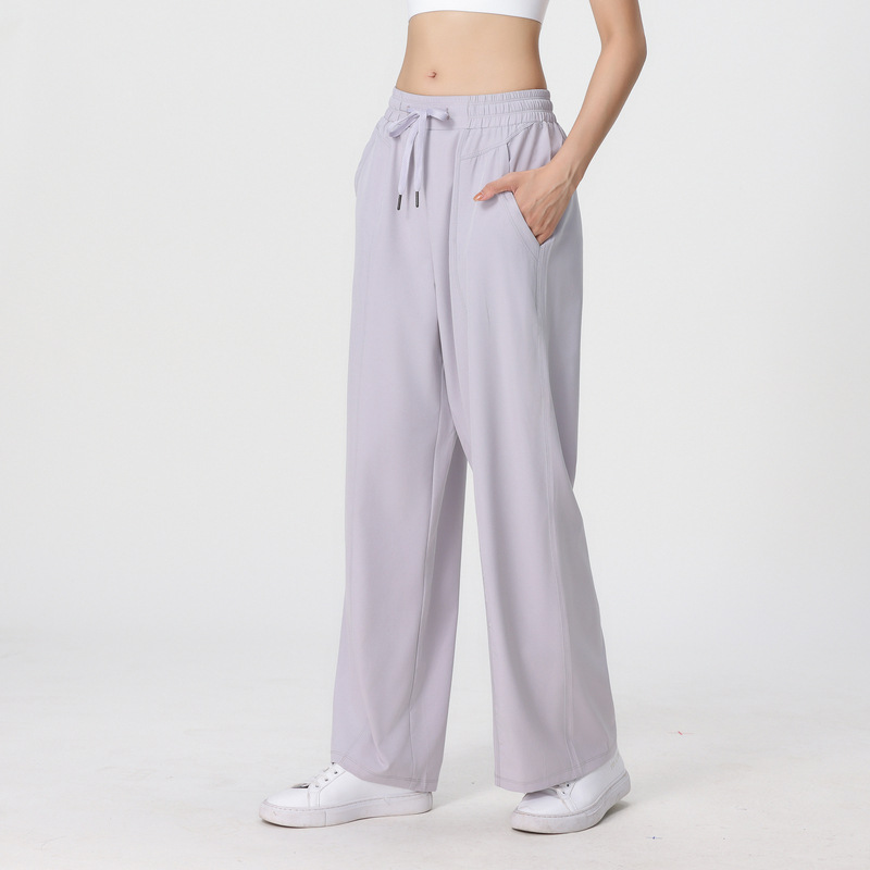 Spring and Autumn yoga pants outer wear loose yoga clothes casual wide-leg pants high waist sports fitness straight pants women's trousers
