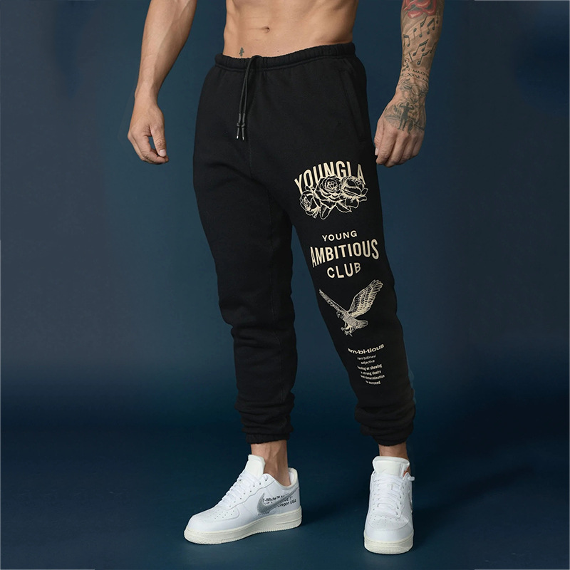 2024 Cross-border Hot New Autumn Men's Sweatpants European and American Long Sports Leisure Fitness Training Leg Trousers
