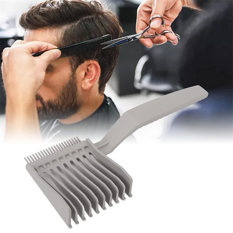 Barber fade Combs 男士长柄推剪梳理发梳油头渐变梳平头梳跨境