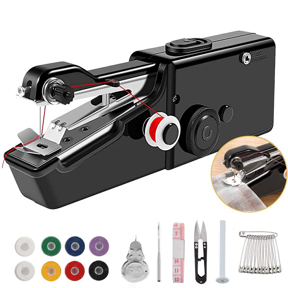 Cross-Border explosion hand-held portable electric sewing machine household mini sewing clothing fabric sewing tool set