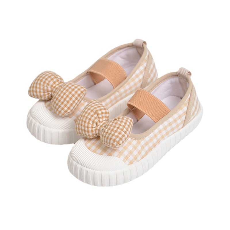 Foreign Trade Spring New Bow Baby Children's Canvas Shoes Korean Style Foot Girls' Children's Kindergarten Children's Shoes