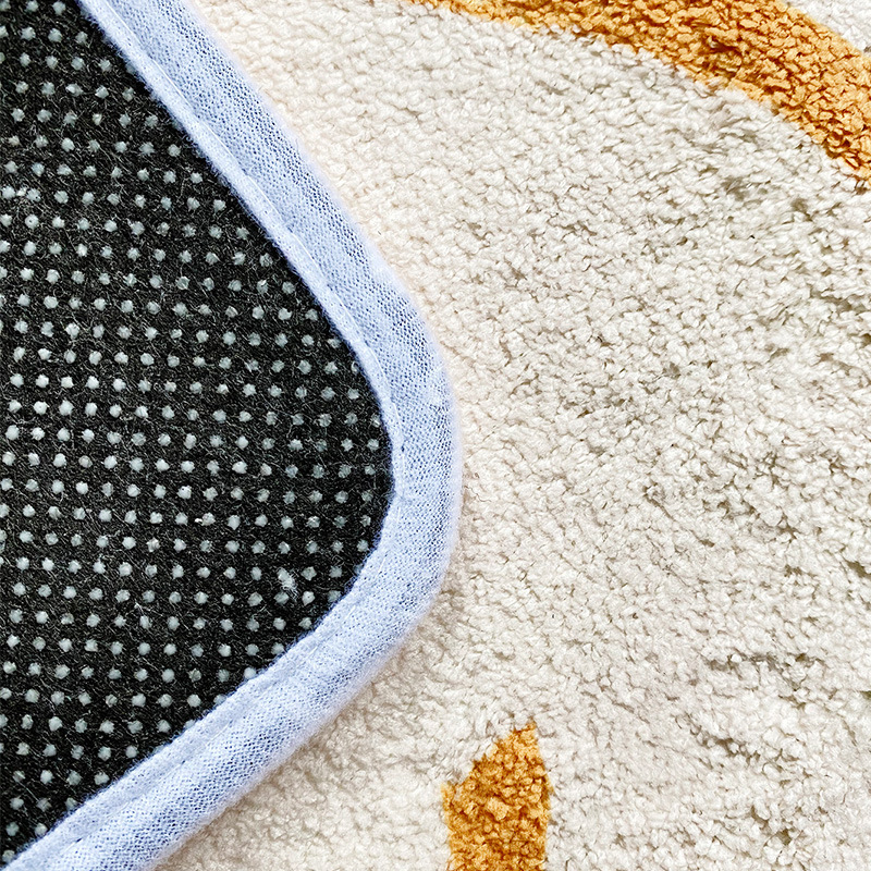 Semicircle rainbow sun cashmere-like bedroom floor mat special-shaped living room bathroom absorbent non-slip carpet floor mat