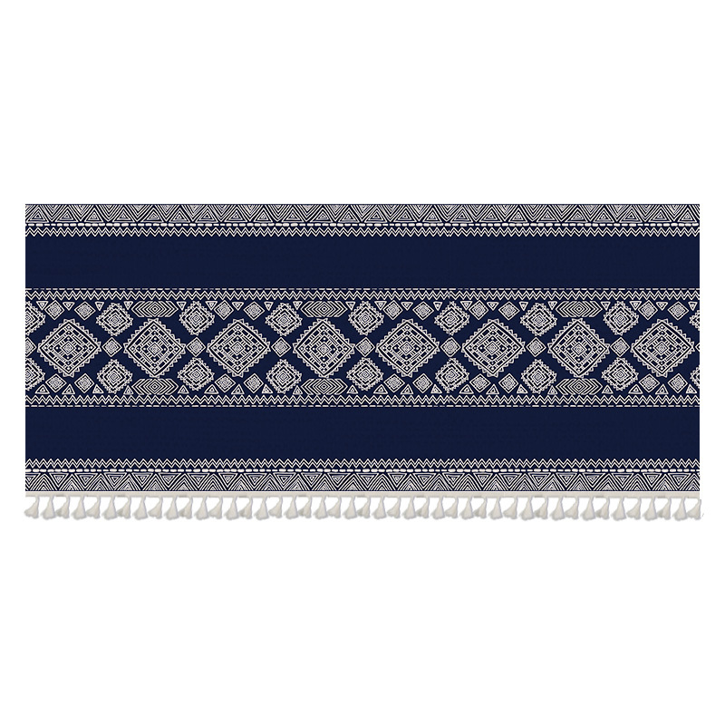 Ethnic Style Miscellaneous Shelf Ugly Covering Curtain Cabinet Wardrobe Simple Stripe Covering Dustproof Cloth Curtain Self-adhesive Short Curtain Velcro