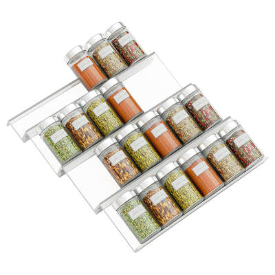 Acrylic Drawer Spice Rack Cross-border Explosions Kitchen Stacking Stepped Seasoning Tank Storage Condiment Storage Rack