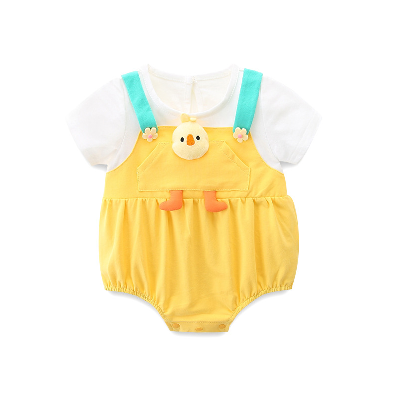2025 Summer Newborn Baby Thin Body Clothes Baby Super Cute 3113 Short-sleeved Triangle Bag Fat Clothes Girls' Hare Clothes