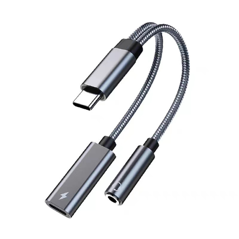 Type-c to Type-c3.5mm two-in-one audio adapter headset audio car PD charging converter