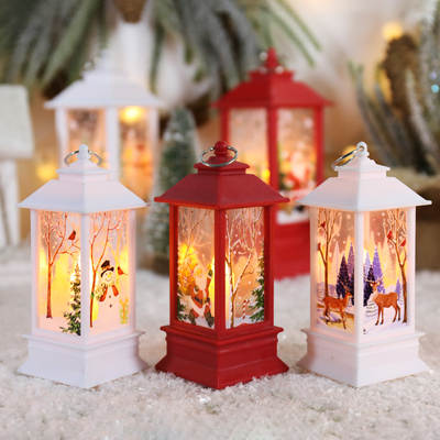 Christmas wind lamp Candlestick lamp night light for the elderly snowman decoration night light desktop ornaments Christmas decorations