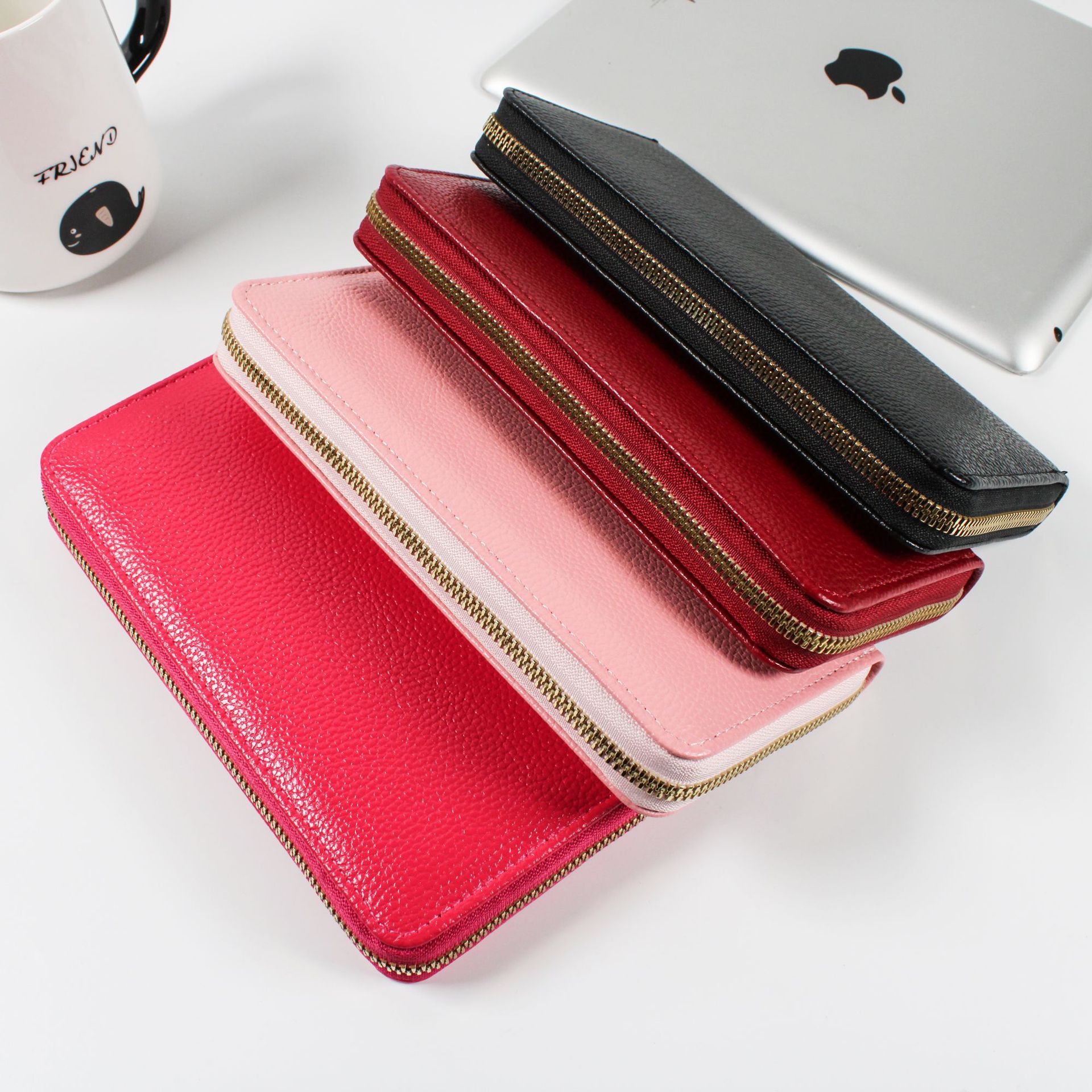 New Women's Long Zipper Wallet Large Capacity Multi-card Litchi Pattern Clutch Simple All-match Women's Coin Wallet