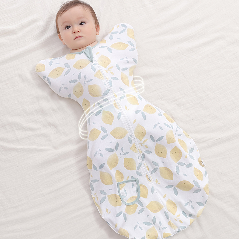 Newborn Baby Anti-Scare Sleeping Bag Pure Cotton Cushion Spring and Summer Surrender Swaddling Baby Anti-kick Cushion All Seasons Universal
