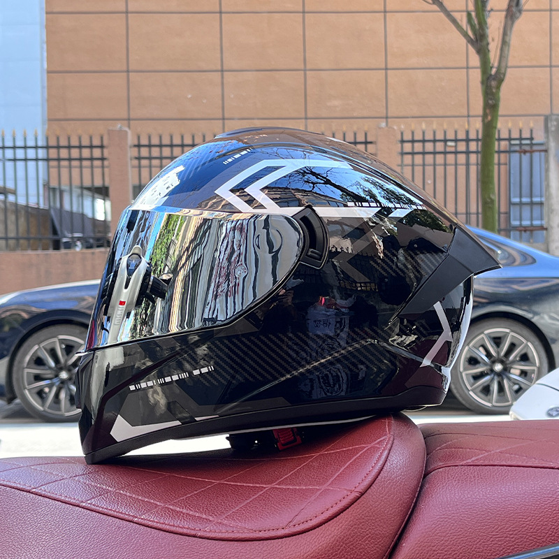 LVS imitation Race Street car helmet men's motorcycle 3C electric car full helmet covered electric car autumn and winter full helmet Knight double mirror