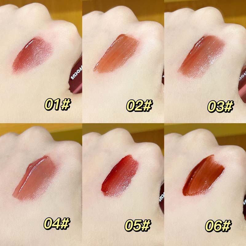 pinkyfocus Transparent Small Square Tube Mirror Lip Glaze Durable Moisturizing Not Easy to Stick Cup Plain White Student Lip Gloss