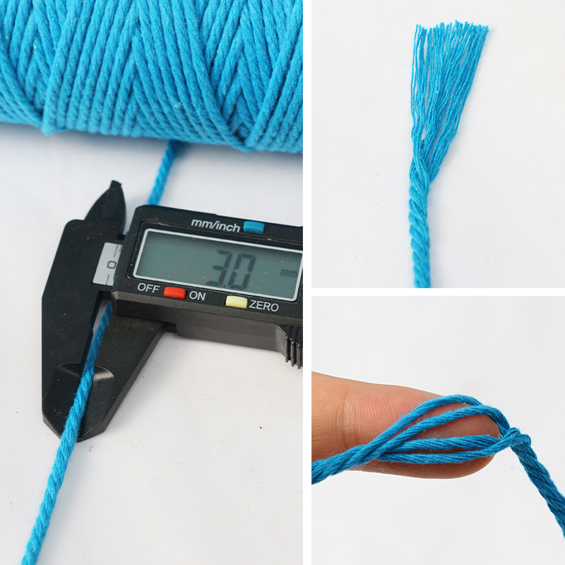 More than 2mm3mm4mm specifications color handmade cotton rope material bottle jar winding handicraft woven cotton rope material