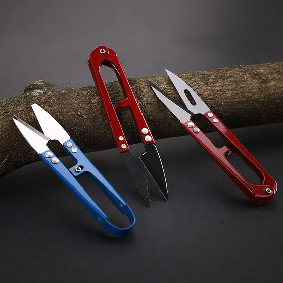 Household stainless steel U-shaped yarn Scissors Spring cross stitch thread scissors fish thread sewing scissors color small scissors wholesale