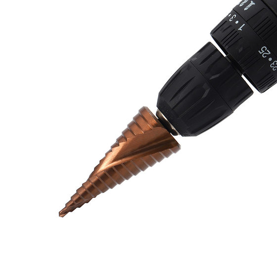 Foreign trade wholesale cross-border M35 cobalt-bearing pagoda drill stainless steel drilling bit high speed steel double spiral step drill