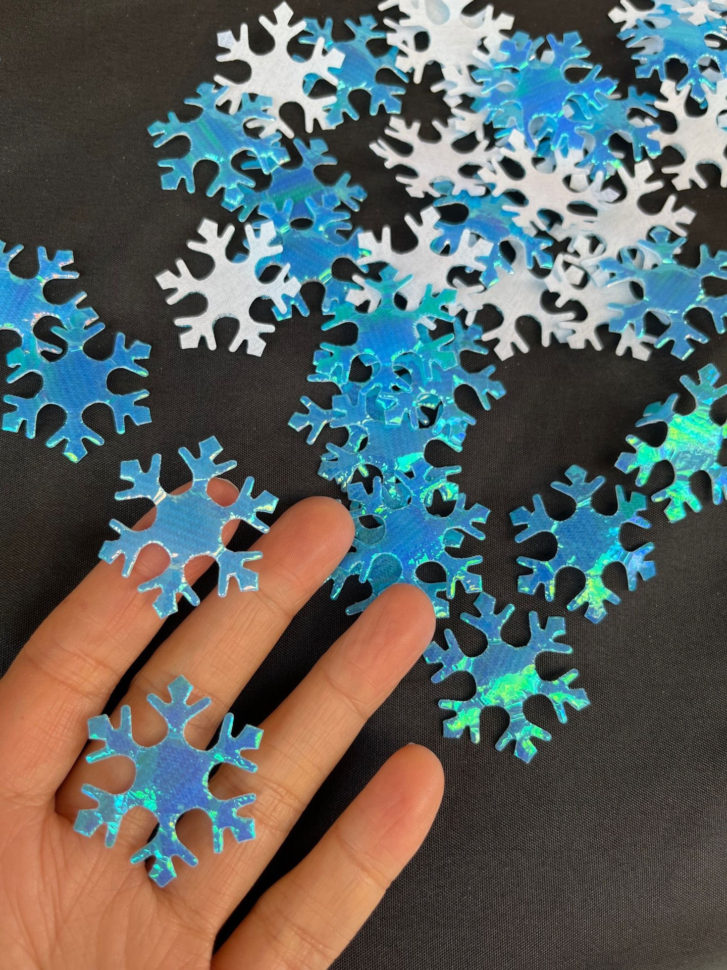 Christmas Holiday Snowflake Christmas tree decoration wedding party ice and snow throwing confetti diy handmade Christmas decoration_voghion.com