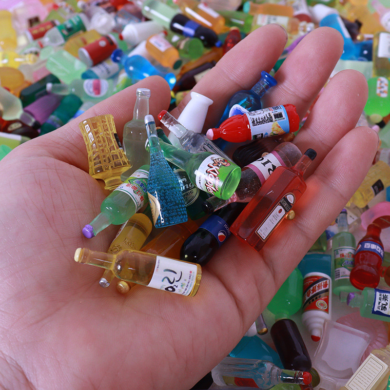 Miniature Mini Wine Bottle Simulation Food and Drink Bottle Model Mobile Phone Case Cream Glue Accessories diy Accessories