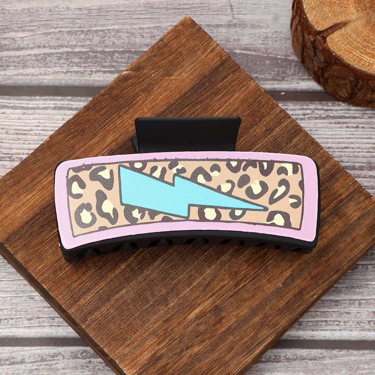 Unisex Western Wind Sonnenschirm Mutter Alphabet Leder Haarnadel Hai Clip Damen Greifclip_voghion.com