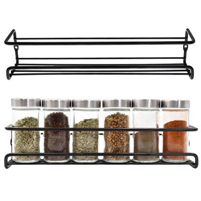 Cross-border Punch-free Metal Kitchen Storage Rack Simple Wall Hanging Storage Household Seasoning Rack Spice Storage Drain Rack