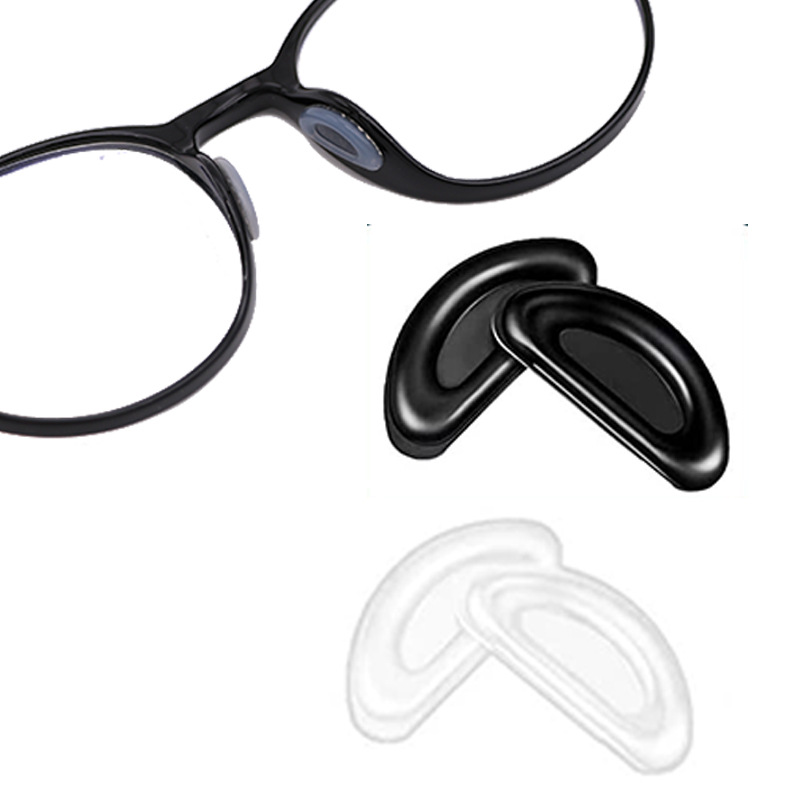 Glasses Bump Nose Sticker Silicone Soft Nose Pad Adhesive Silicone Anti-dropping Nose Pad Glasses Sunglasses Transparent Black Nose Pad