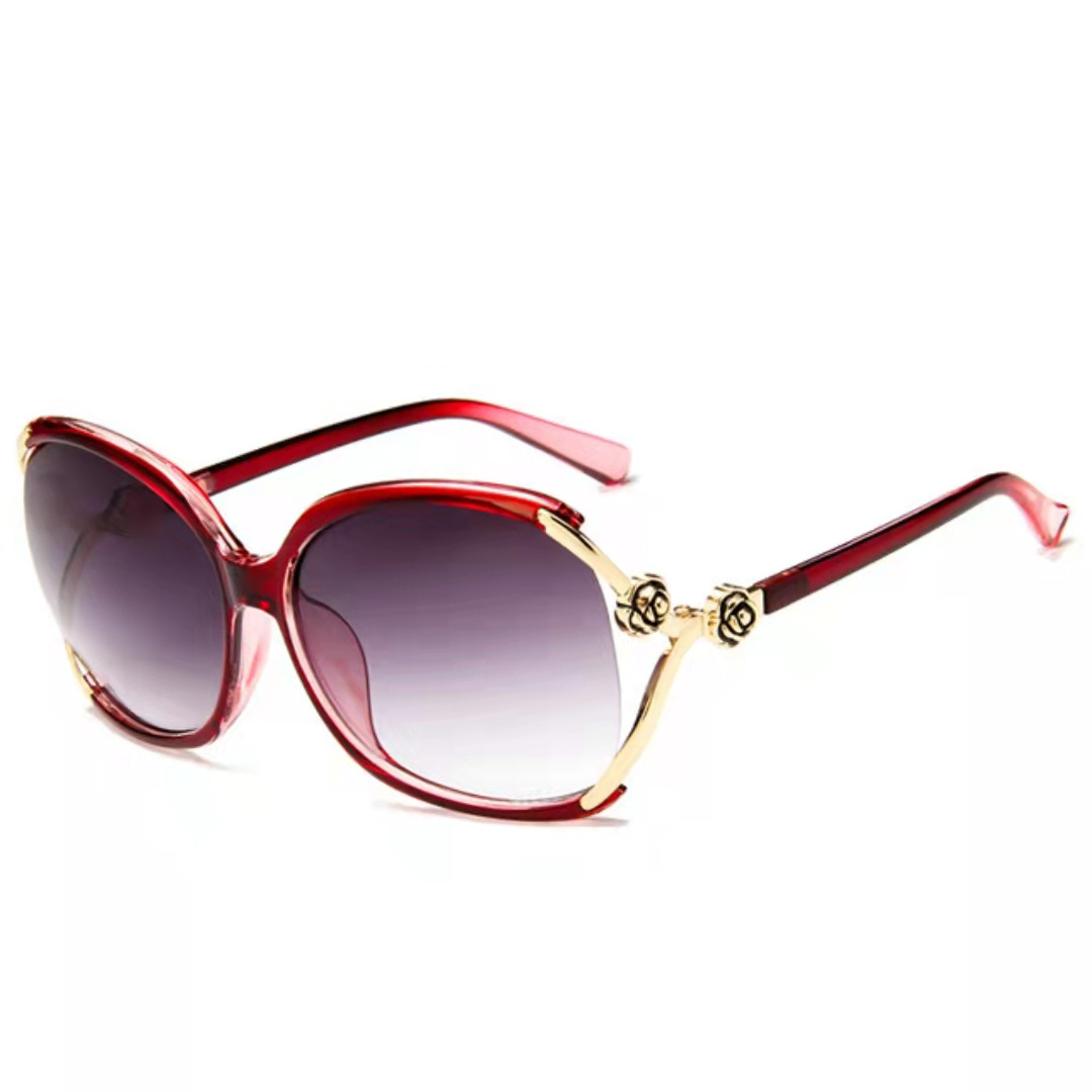 2022 new ladies Fox head glasses big frame classic all-match sunglasses wholesale temperament Camellia sunglasses