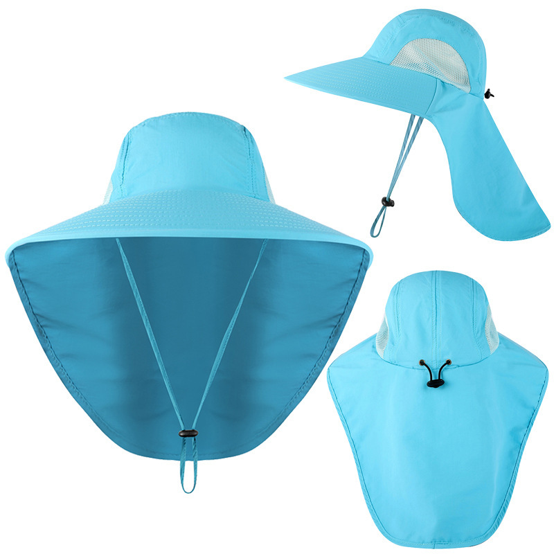 Outdoor big brim fisherman hat female Korean fashion sun protection hat female hat neck covering fishing hat sun hat wholesale