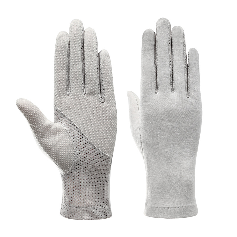 Guanti da guida con protezione solare, estivi, sottili, in cotone, resistenti ai raggi UV, traspiranti, antiscivolo, corti, per equitazione, all'aperto, per donne_voghion.com
